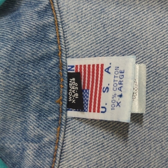 Wow- Rosie the Riveter Women's Labor Union Mint Vintage Denim Jacket sz XL - Picture 4 of 9